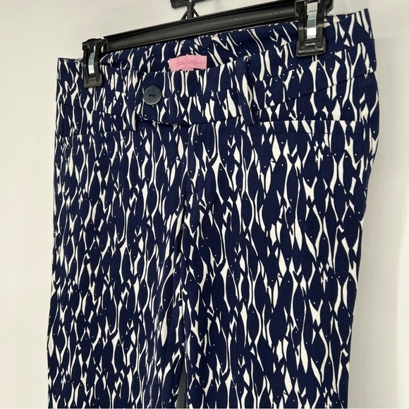 Lilly Pulitzer Navy Capri New School Fish Print Pants - Picture 2 of 14